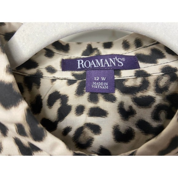 NWOT Roaman's Animal Print Button Up Tunic Shirt Size 12W - Picture 4 of 7